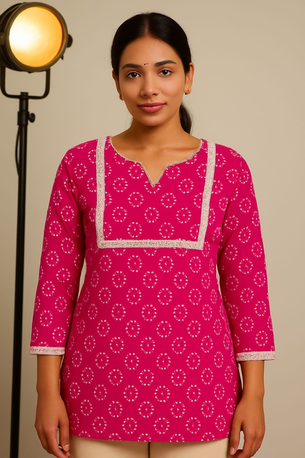 Short kurties paan gala dot print
