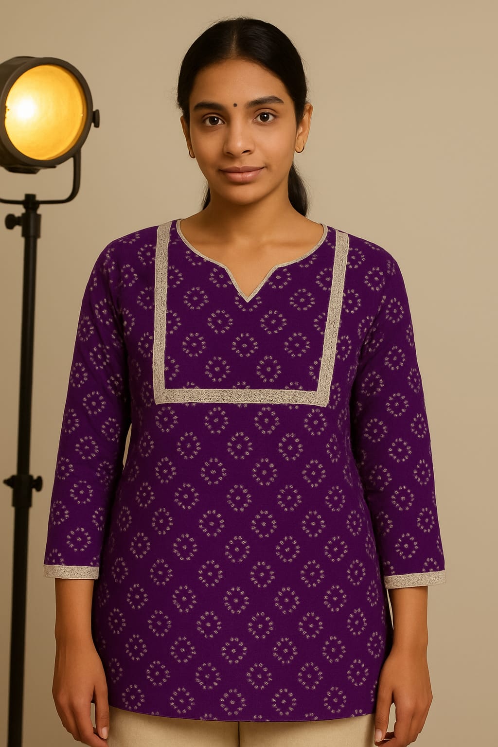 Short kurties paan gala dot print