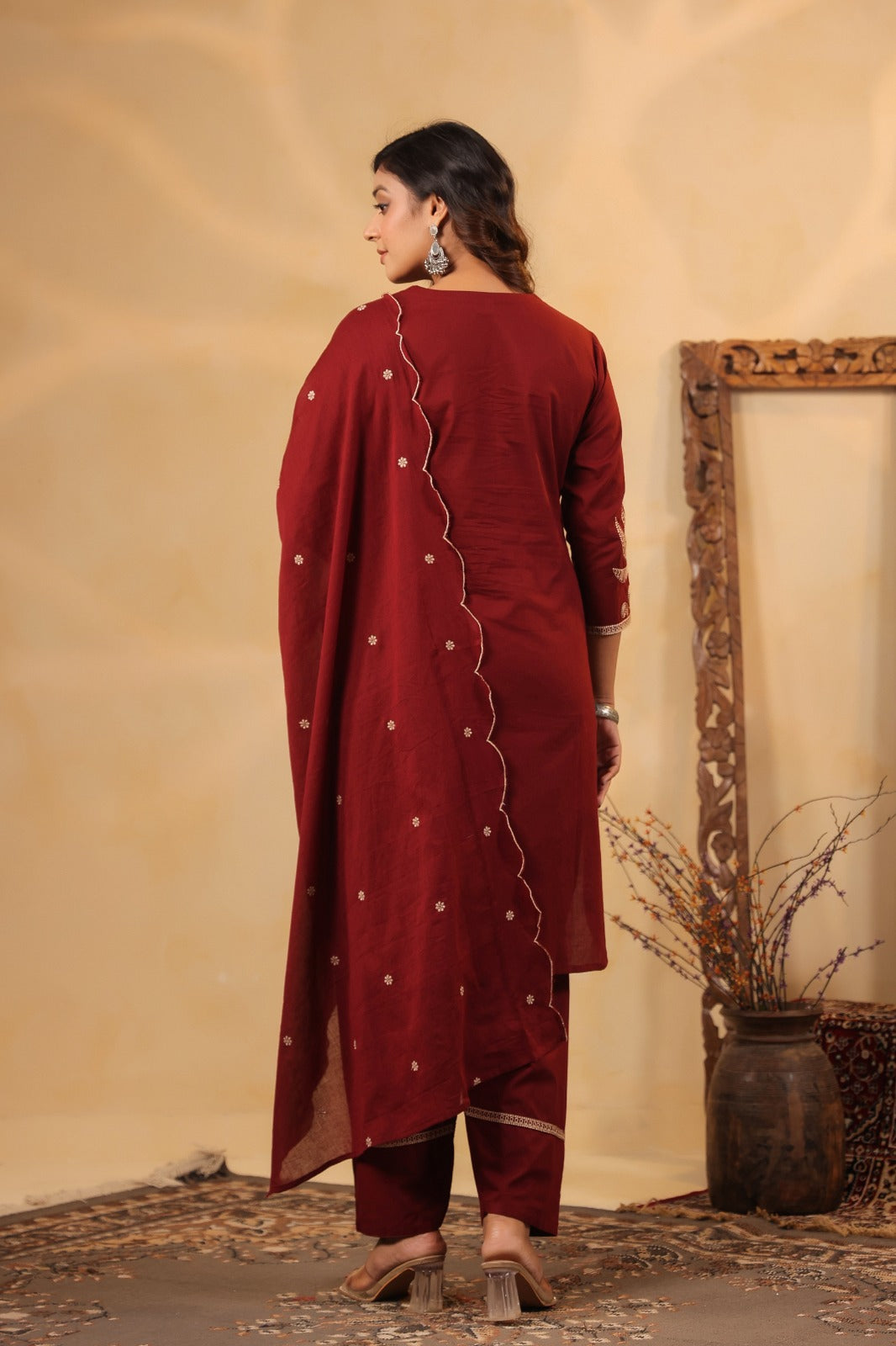 pure cotton kurti with designer cotton farsi salwar and dupatta