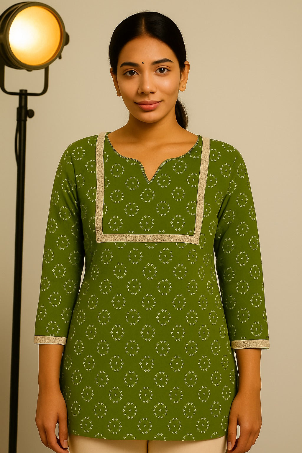 Short kurties paan gala dot print