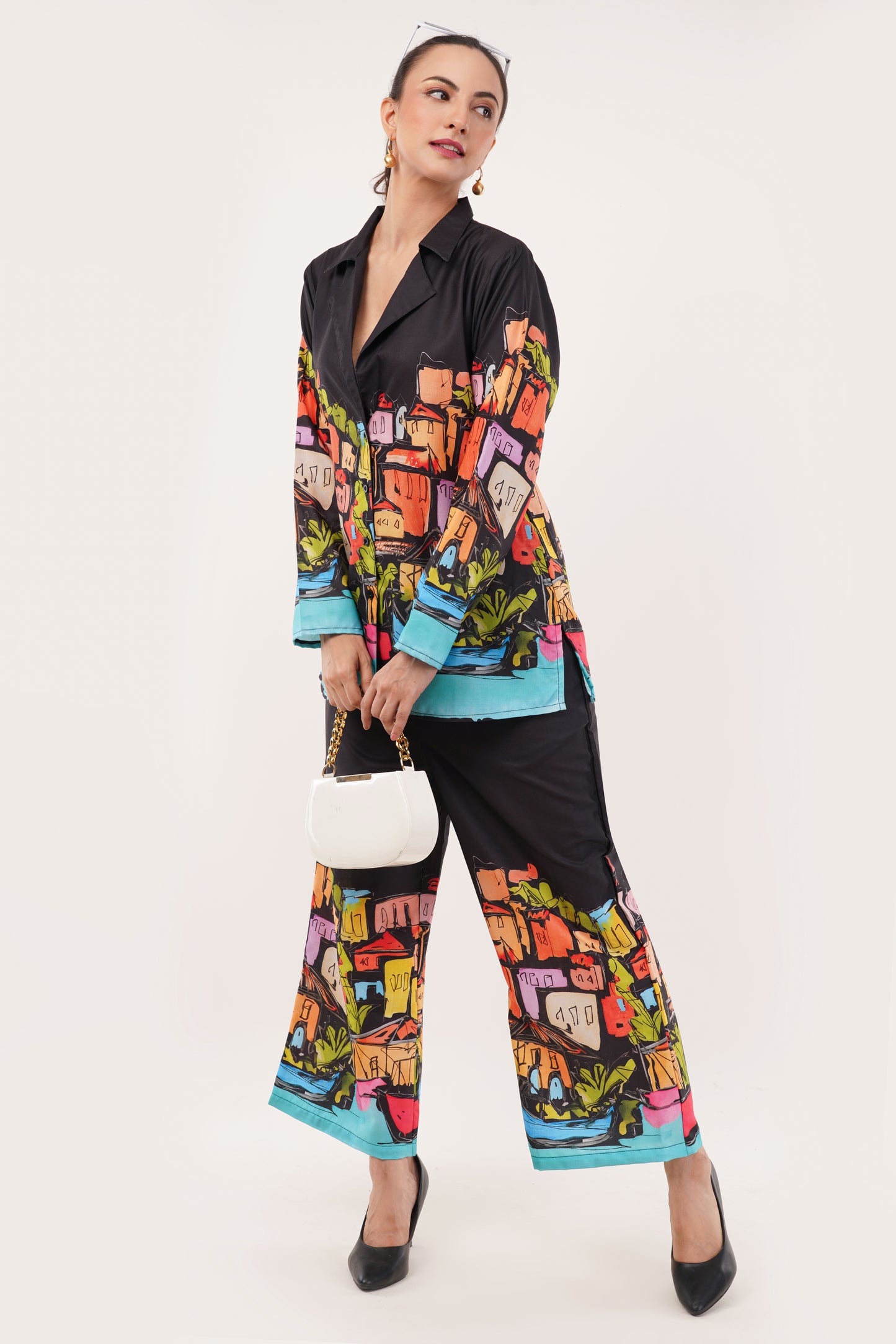 printed shirt style cord-set