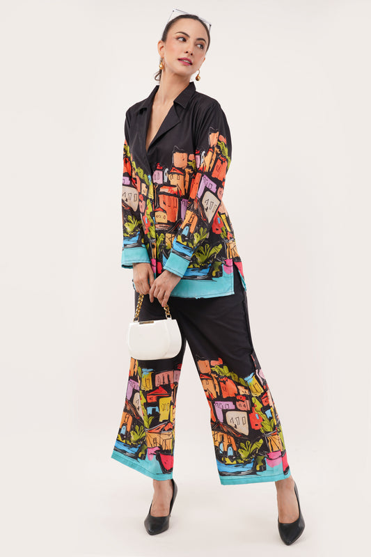 printed shirt style cord-set