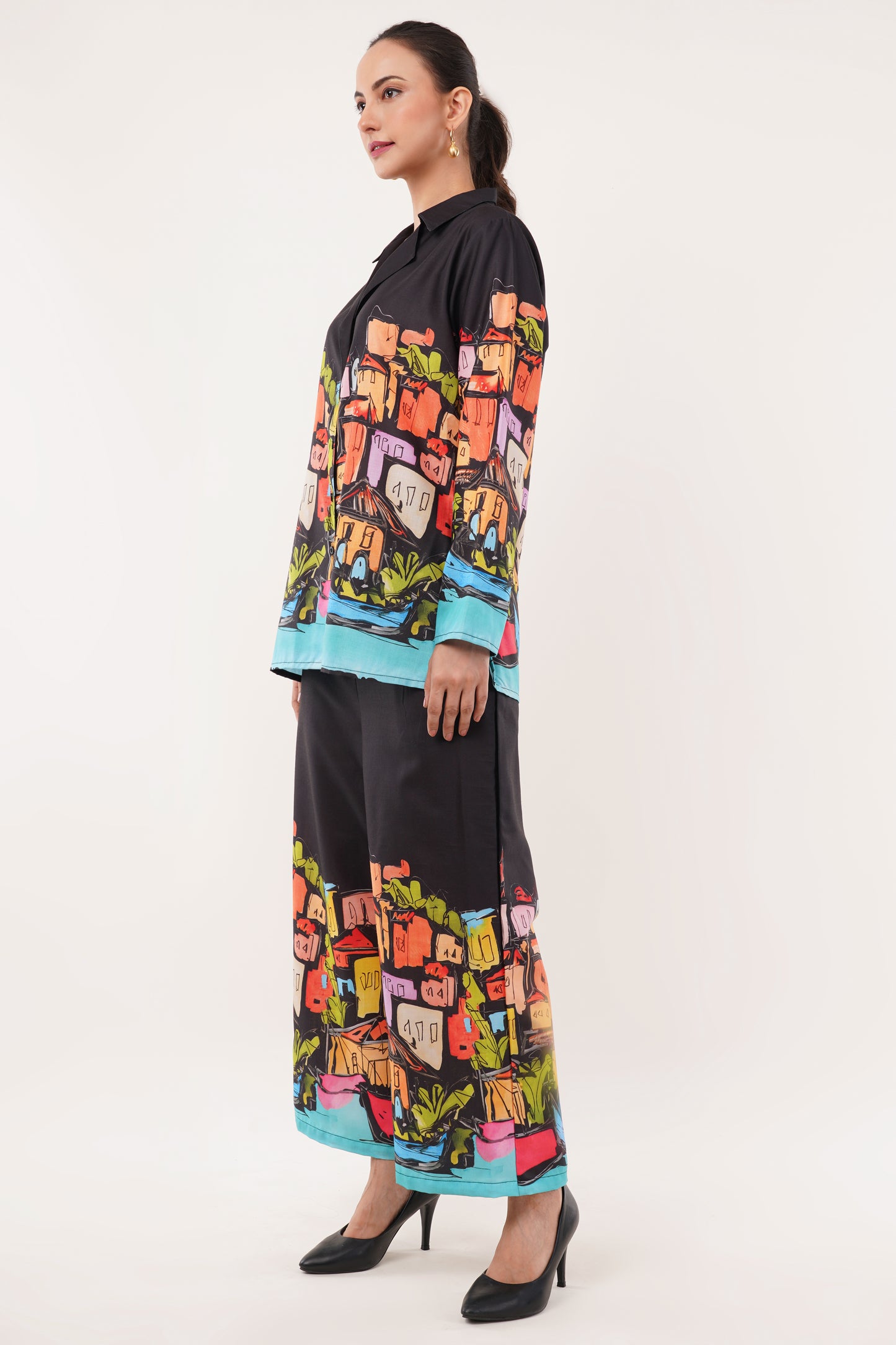 printed shirt style cord-set