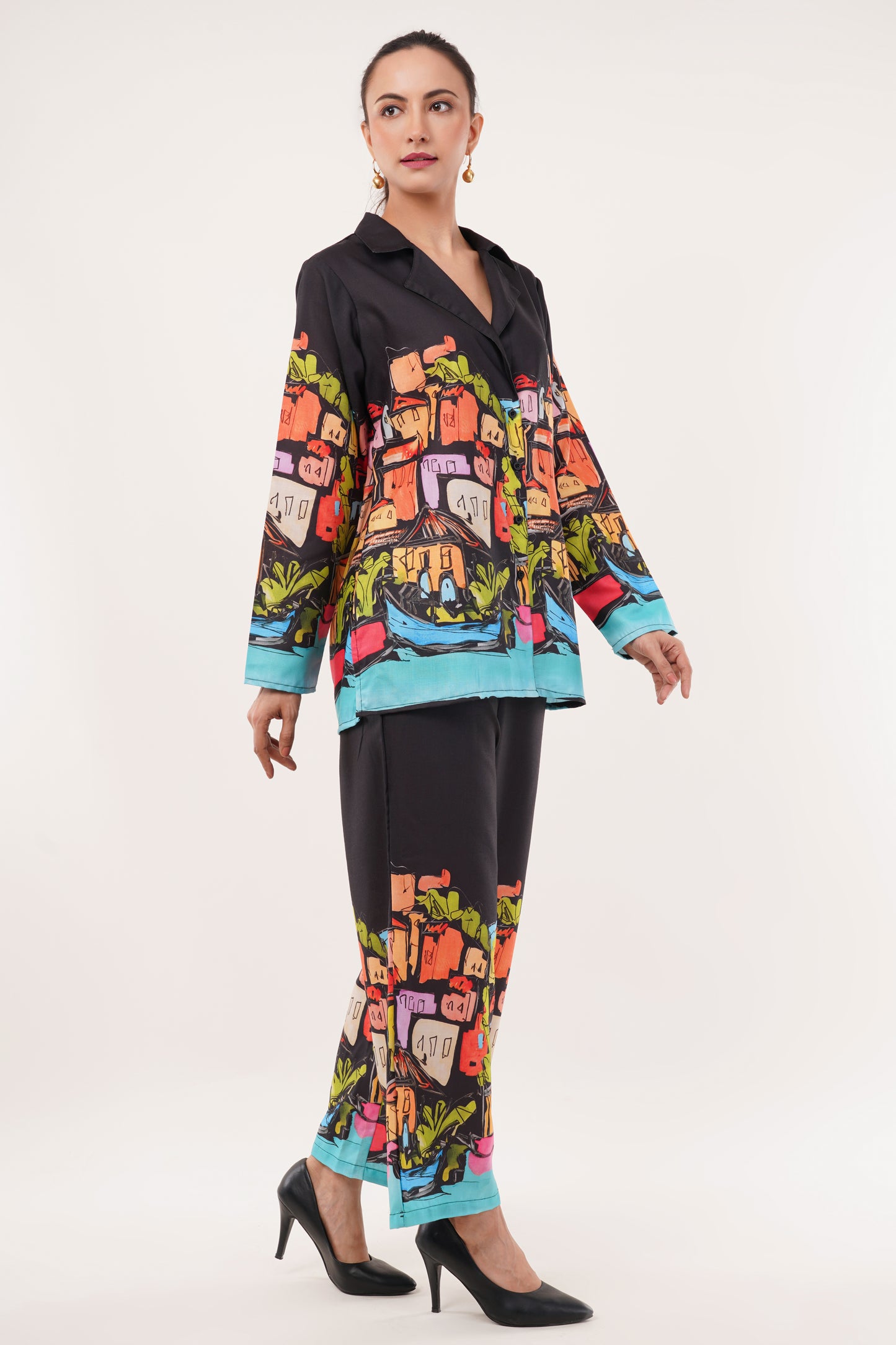 printed shirt style cord-set