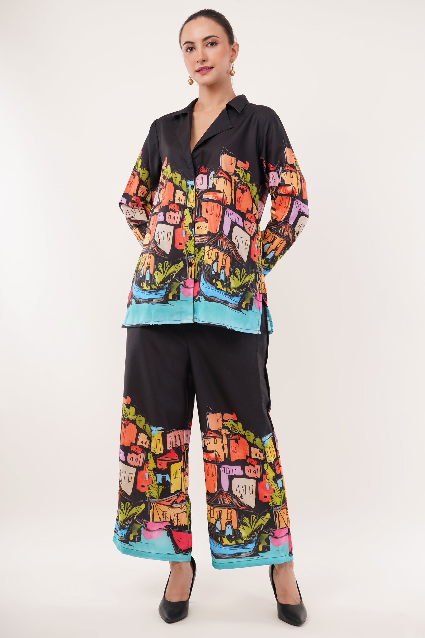 printed shirt style cord-set