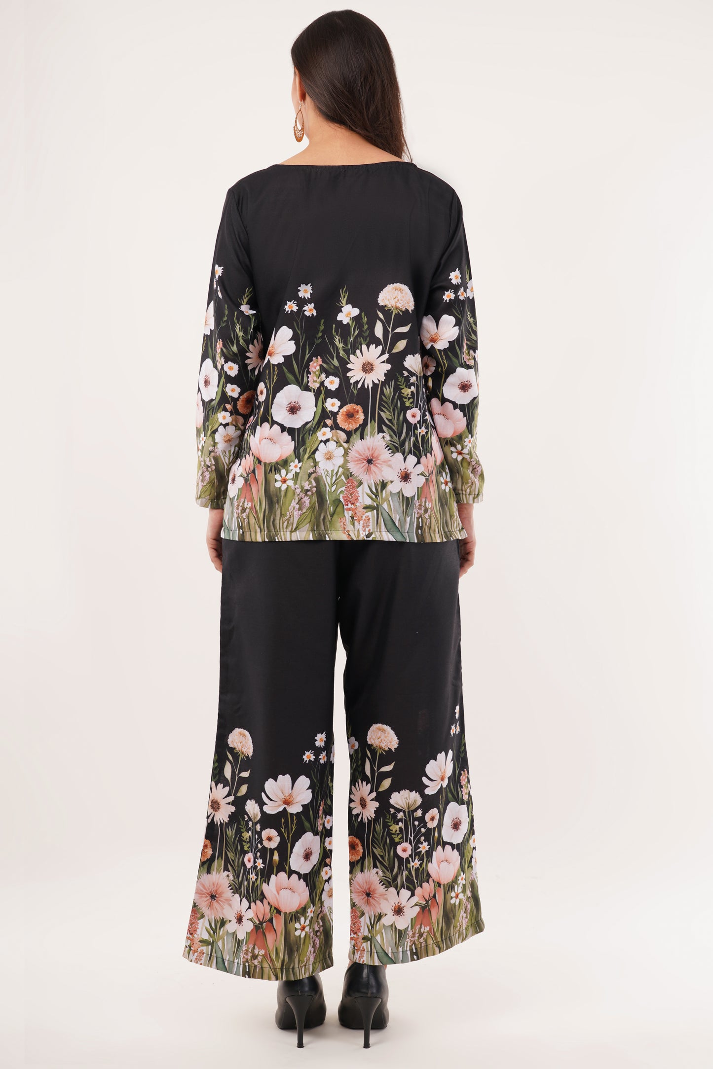 black floral printed  cord set