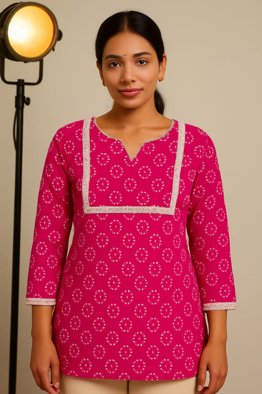 Short kurties paan gala dot print