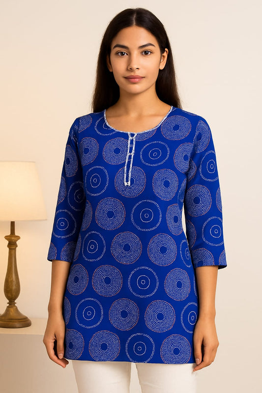 short kurti with circle print