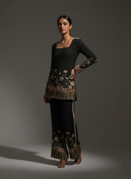 black floral printed  cord set